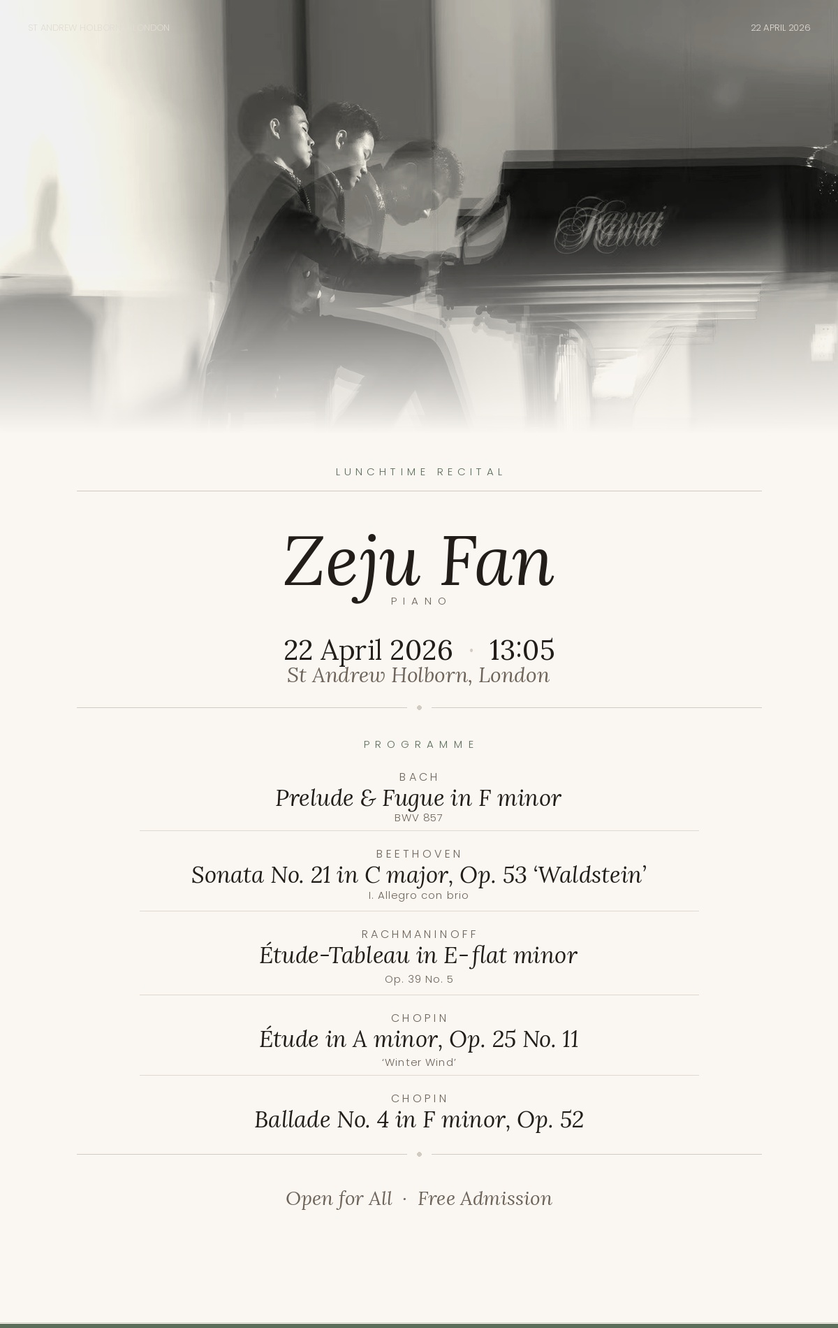 Zeju Fan's Piano Recital